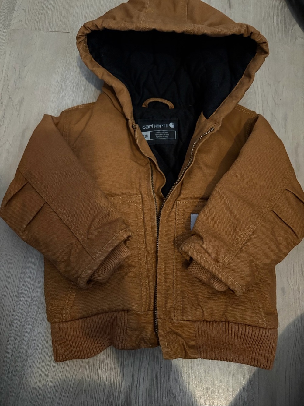 Carhartt Kids' Hooded Work Jacket in Brown